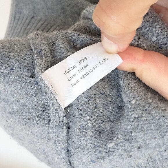 Marine Layer Gray Merino Wool Crew Long Sleeve Sweater, size L - Picture 7 of 7